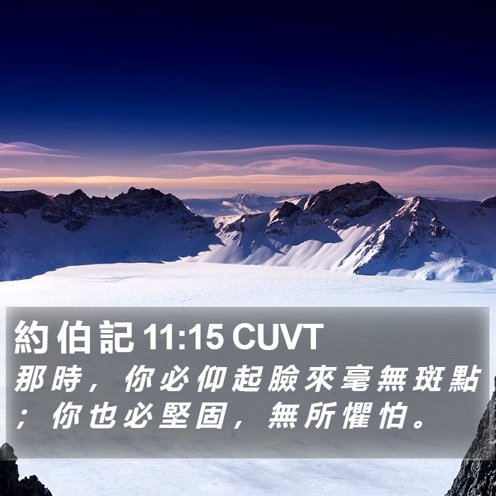 約 伯 記 11:15 CUVT Bible Study