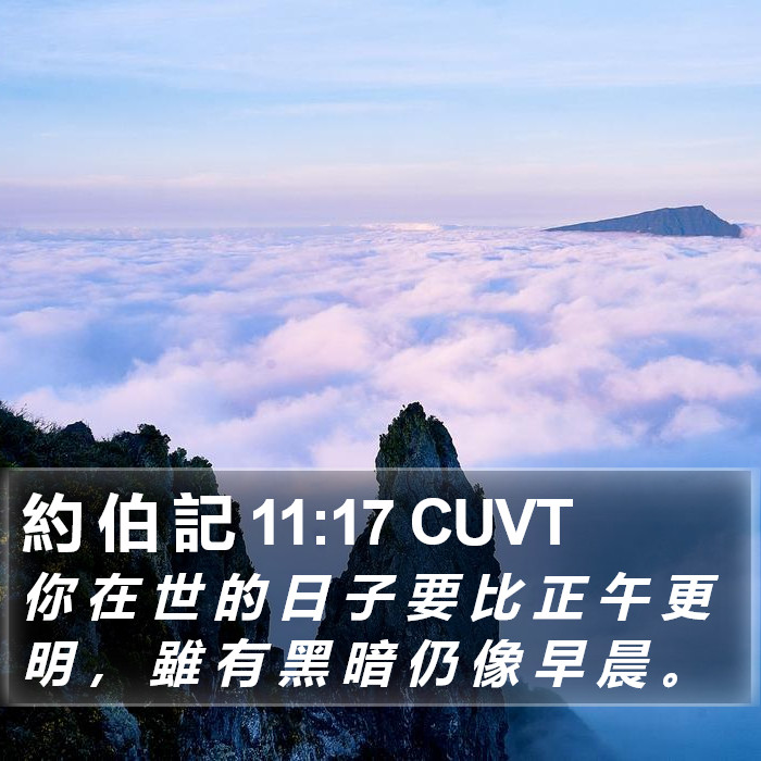 約 伯 記 11:17 CUVT Bible Study