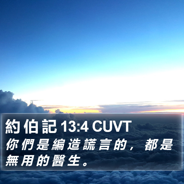 約 伯 記 13:4 CUVT Bible Study