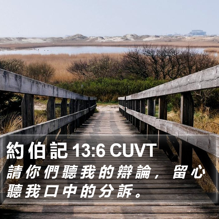 約 伯 記 13:6 CUVT Bible Study