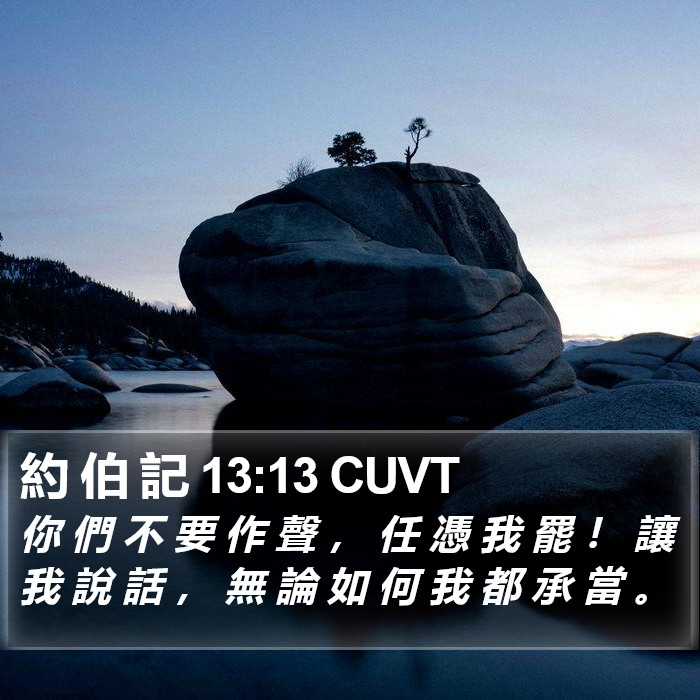 約 伯 記 13:13 CUVT Bible Study