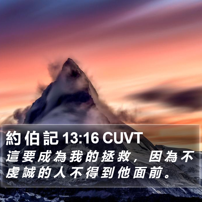 約 伯 記 13:16 CUVT Bible Study