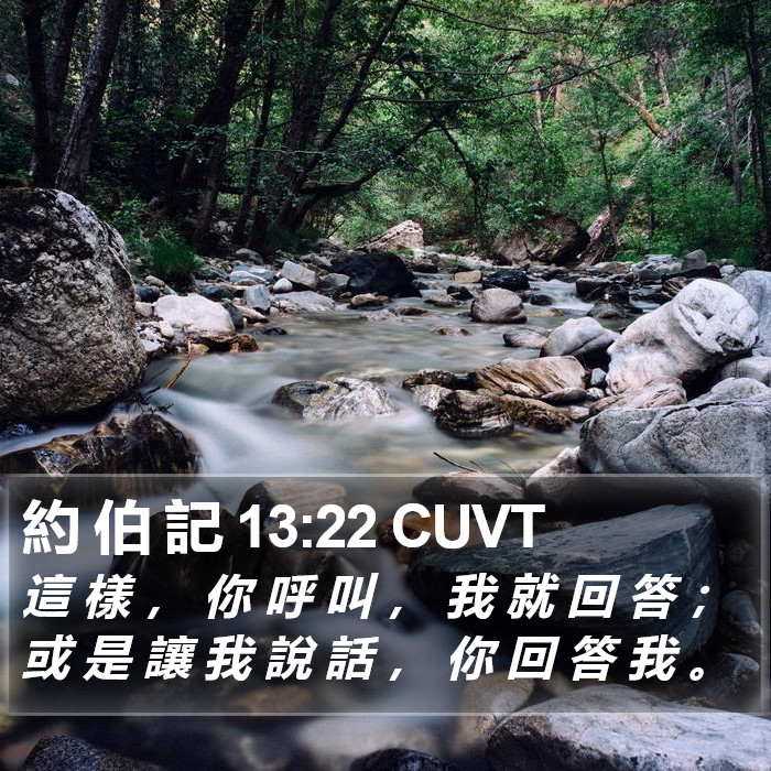 約 伯 記 13:22 CUVT Bible Study