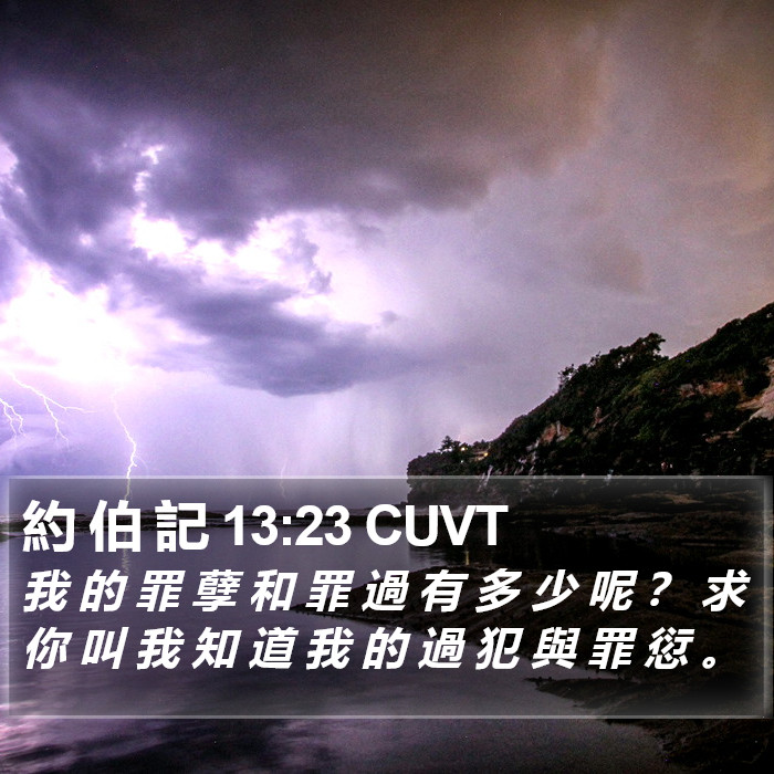 約 伯 記 13:23 CUVT Bible Study