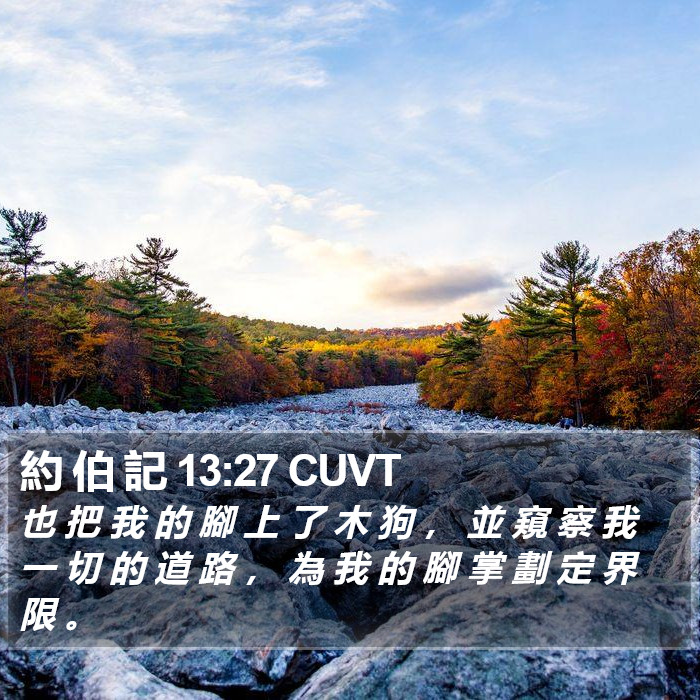 約 伯 記 13:27 CUVT Bible Study