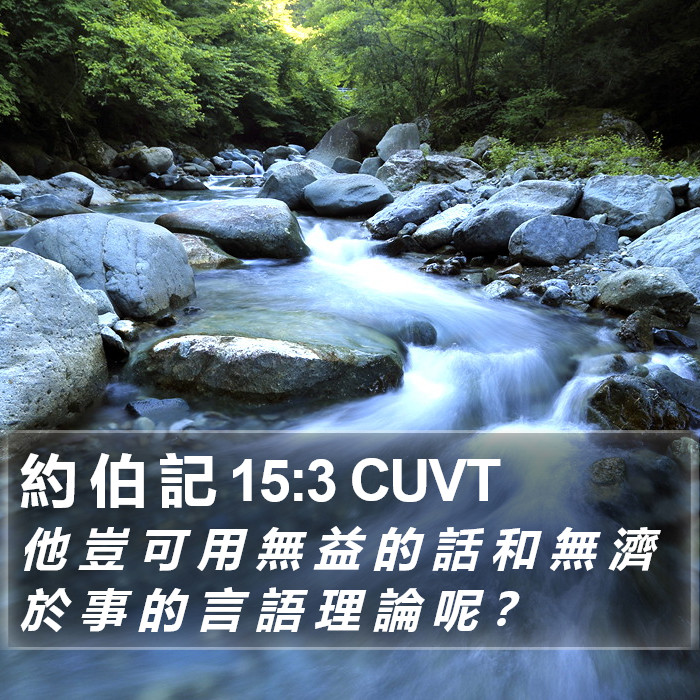 約 伯 記 15:3 CUVT Bible Study