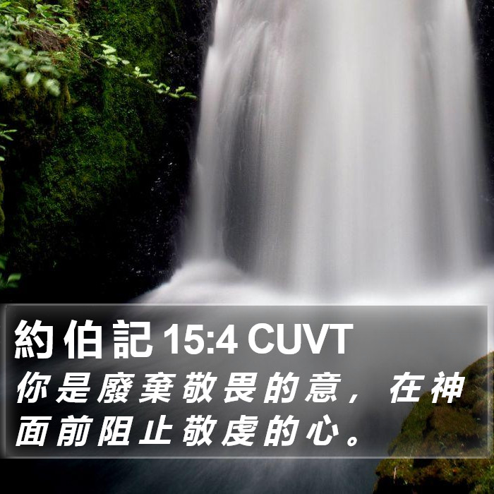 約 伯 記 15:4 CUVT Bible Study