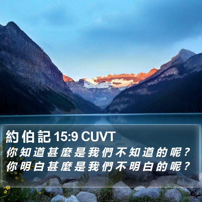 約 伯 記 15:9 CUVT Bible Study