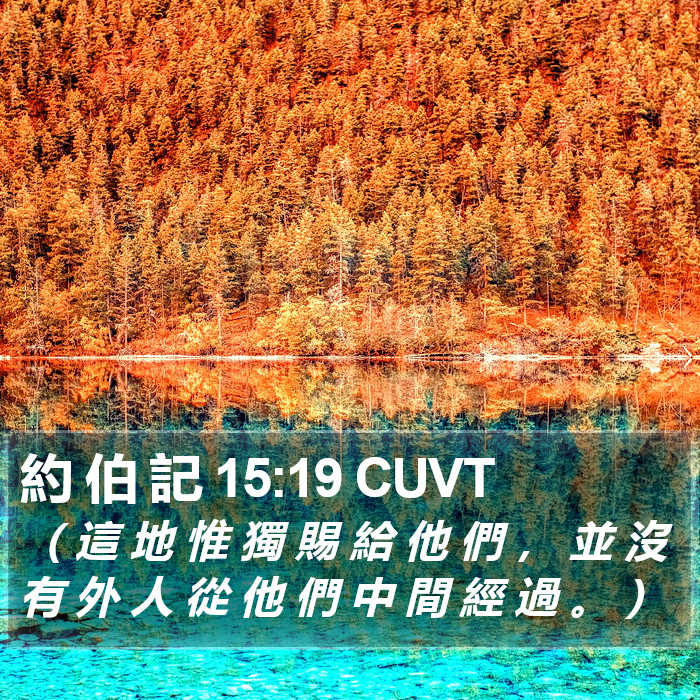 約 伯 記 15:19 CUVT Bible Study