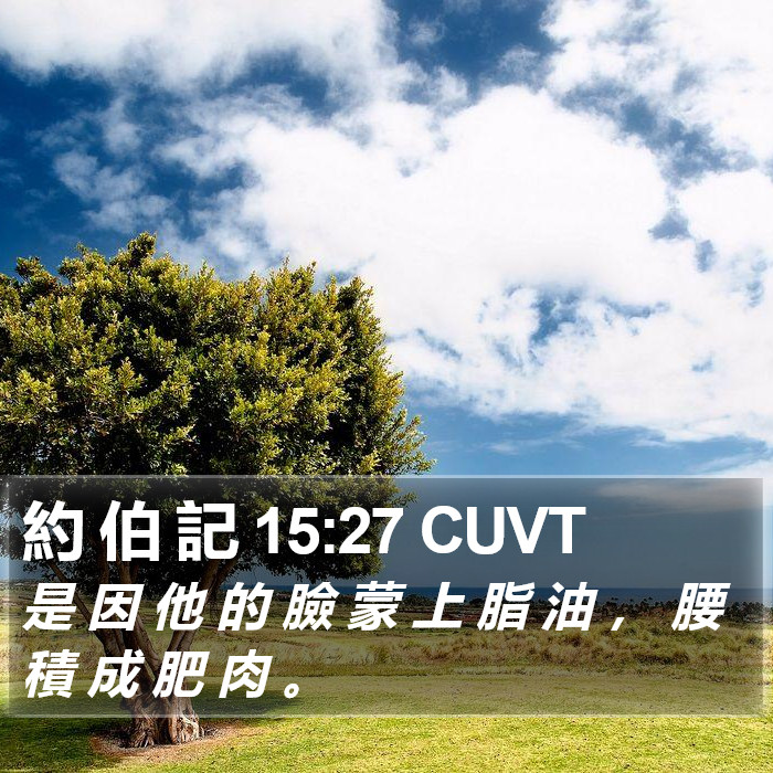 約 伯 記 15:27 CUVT Bible Study