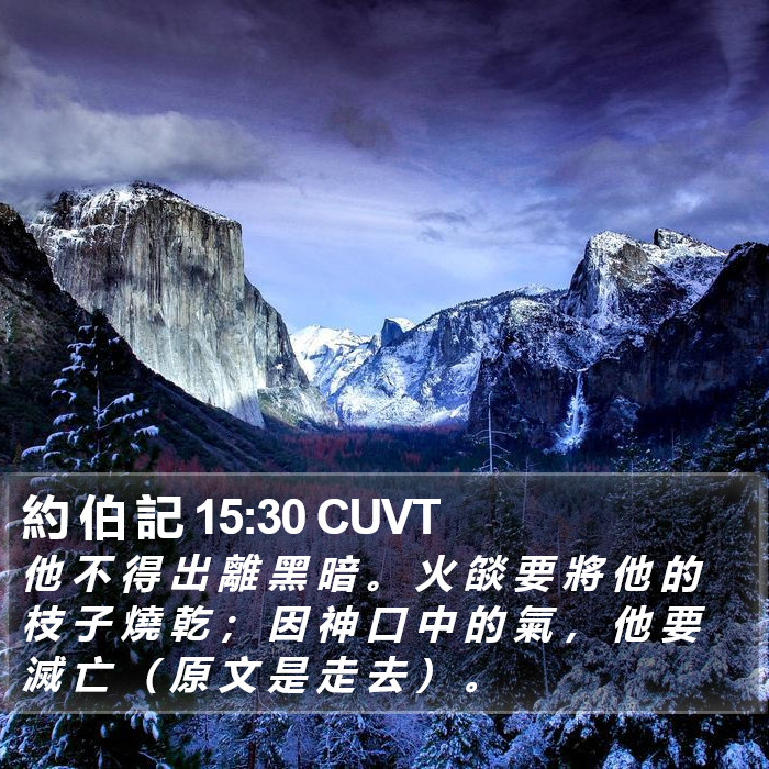 約 伯 記 15:30 CUVT Bible Study