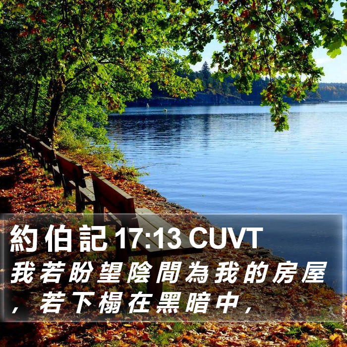 約 伯 記 17:13 CUVT Bible Study
