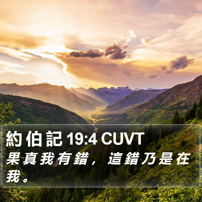 約 伯 記 19:4 CUVT Bible Study