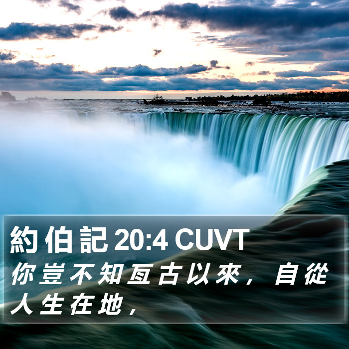 約 伯 記 20:4 CUVT Bible Study