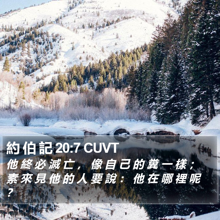 約 伯 記 20:7 CUVT Bible Study