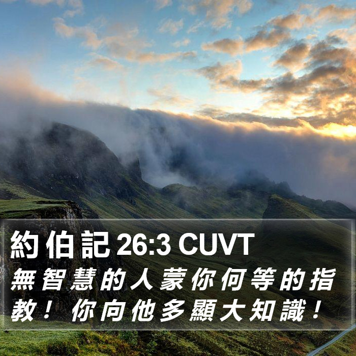 約 伯 記 26:3 CUVT Bible Study