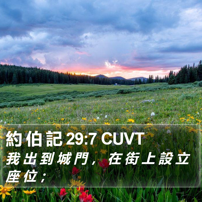 約 伯 記 29:7 CUVT Bible Study