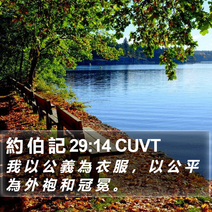 約 伯 記 29:14 CUVT Bible Study