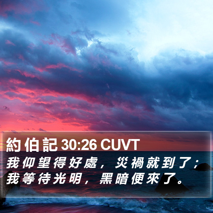 約 伯 記 30:26 CUVT Bible Study