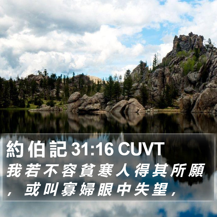 約 伯 記 31:16 CUVT Bible Study