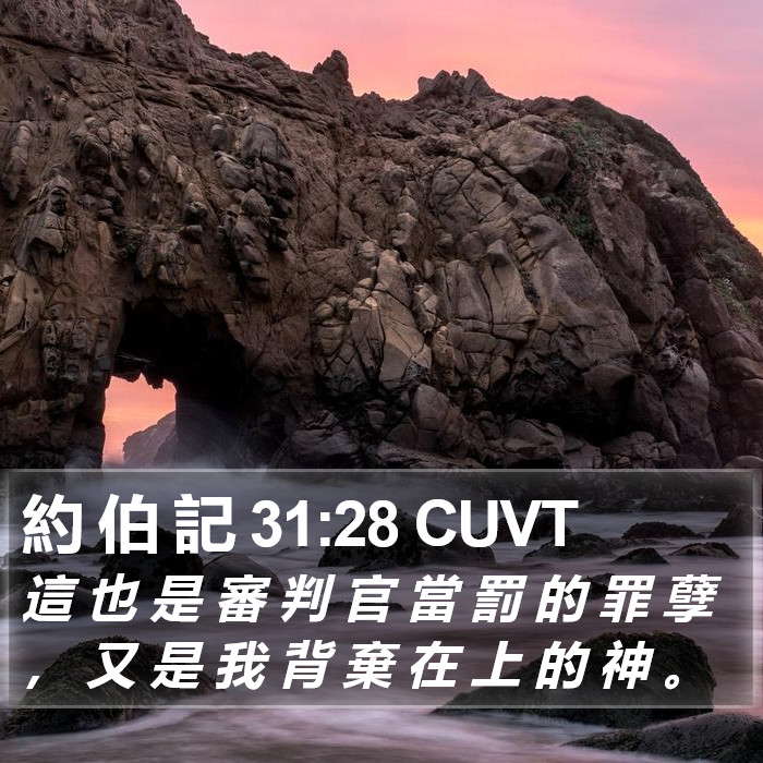 約 伯 記 31:28 CUVT Bible Study