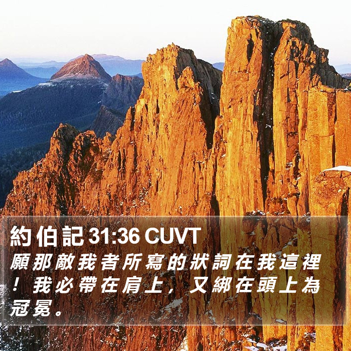約 伯 記 31:36 CUVT Bible Study