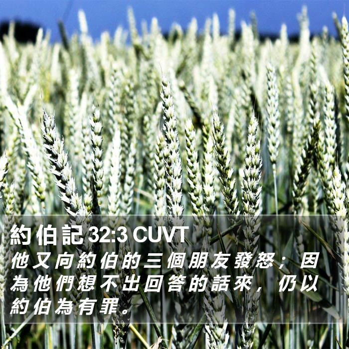 約 伯 記 32:3 CUVT Bible Study