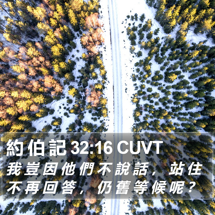 約 伯 記 32:16 CUVT Bible Study