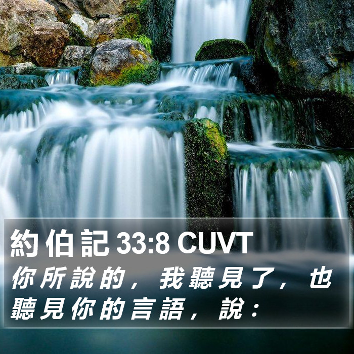 約 伯 記 33:8 CUVT Bible Study
