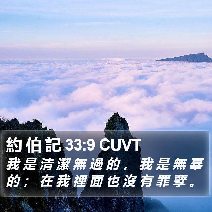 約 伯 記 33:9 CUVT Bible Study