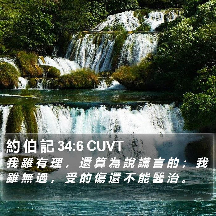 約 伯 記 34:6 CUVT Bible Study