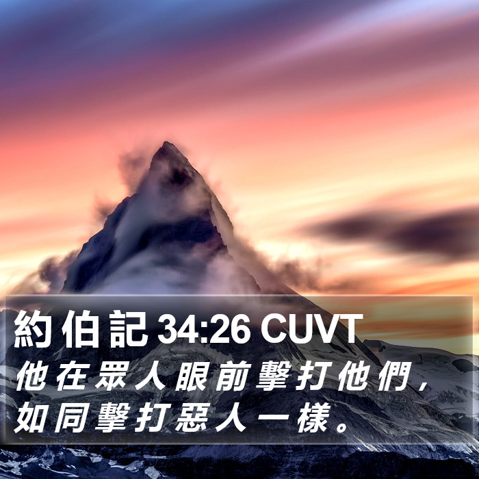 約 伯 記 34:26 CUVT Bible Study