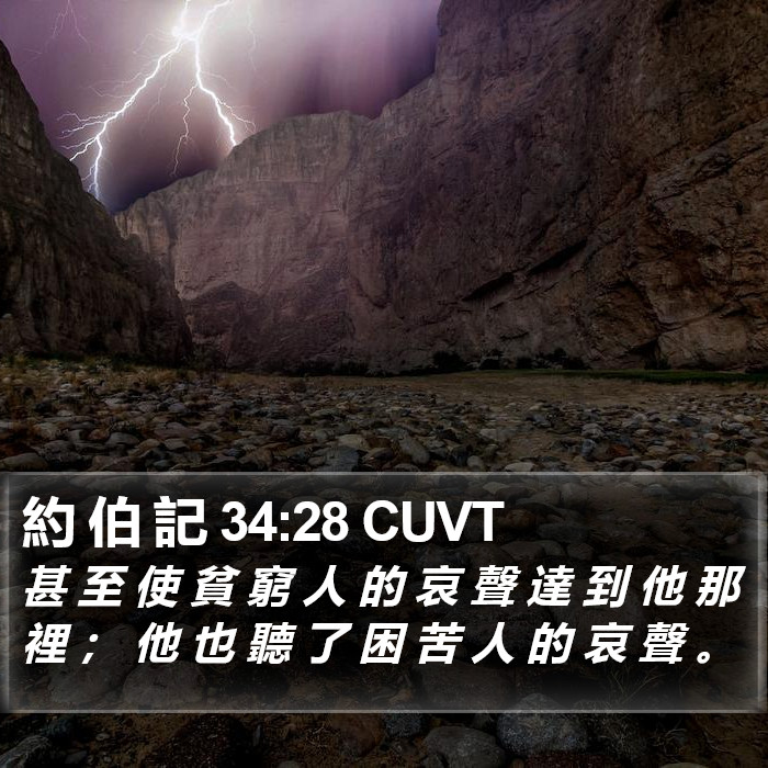 約 伯 記 34:28 CUVT Bible Study