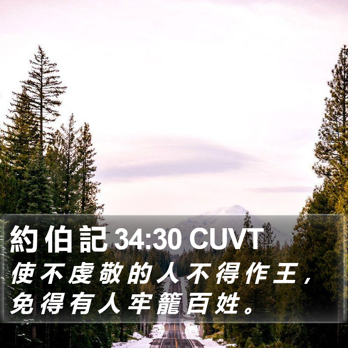 約 伯 記 34:30 CUVT Bible Study