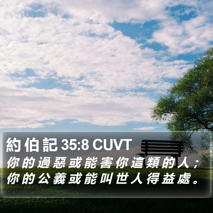 約 伯 記 35:8 CUVT Bible Study