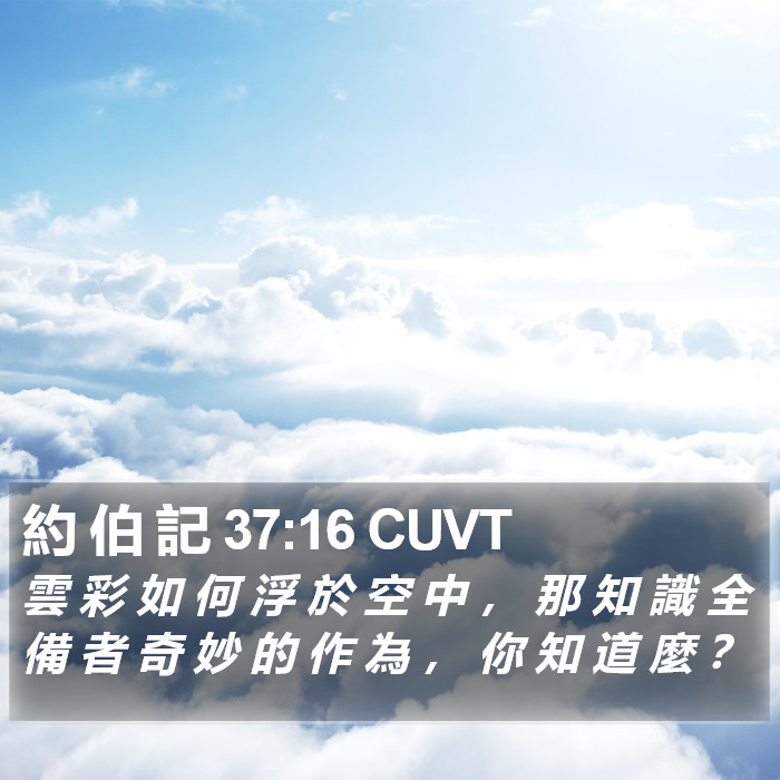 約 伯 記 37:16 CUVT Bible Study