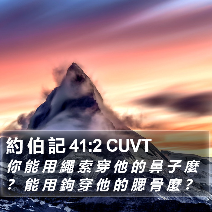約 伯 記 41:2 CUVT Bible Study