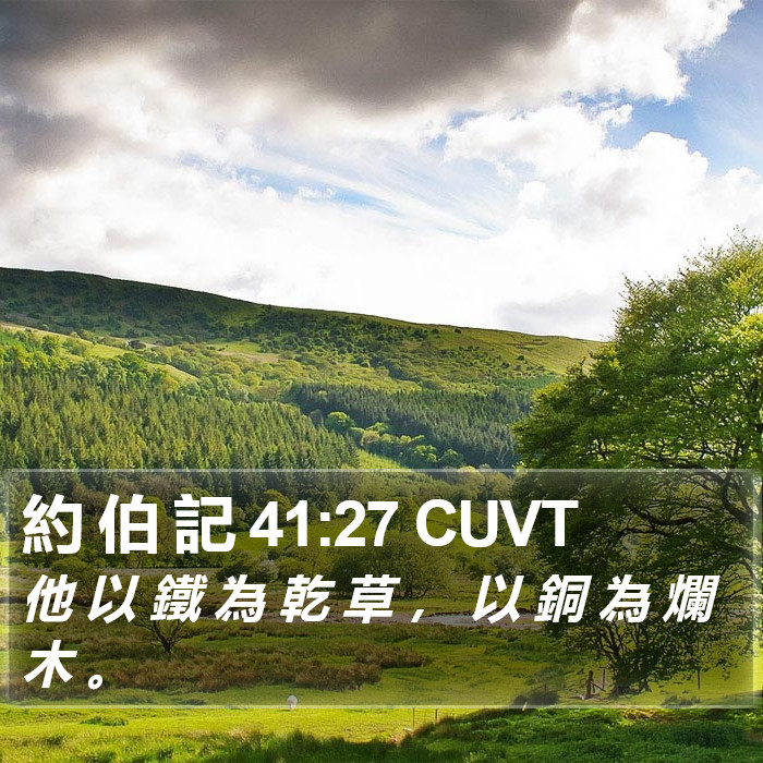 約 伯 記 41:27 CUVT Bible Study