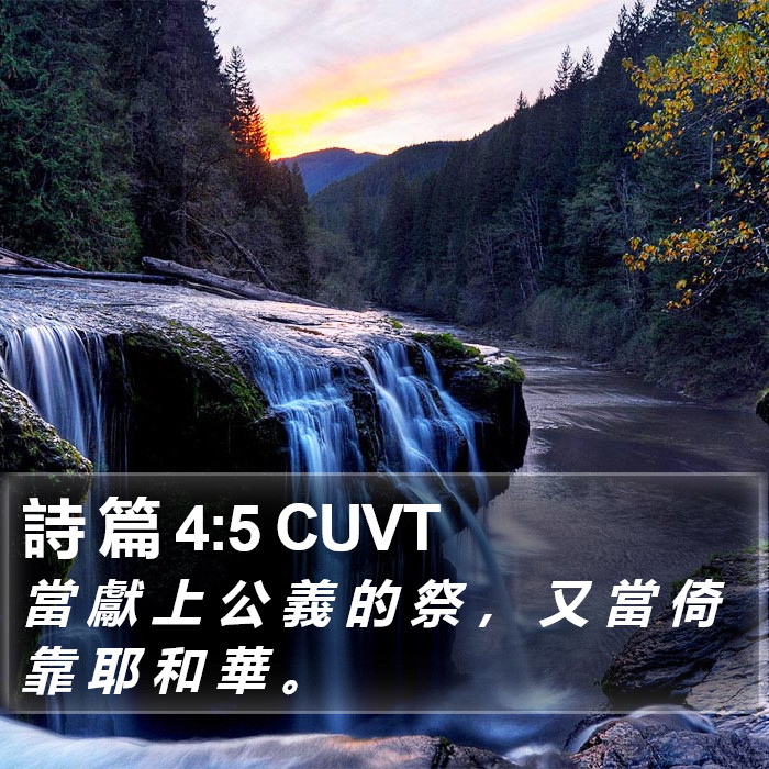 詩 篇 4:5 CUVT Bible Study