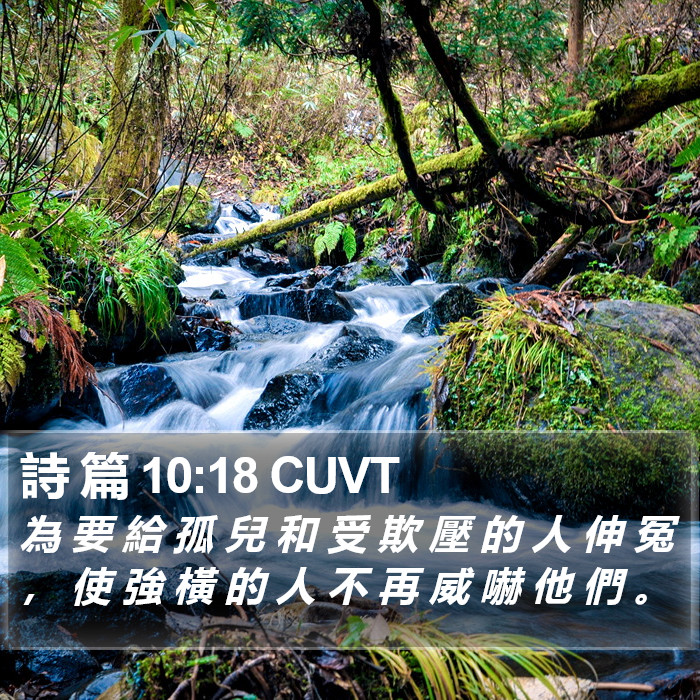 詩 篇 10:18 CUVT Bible Study