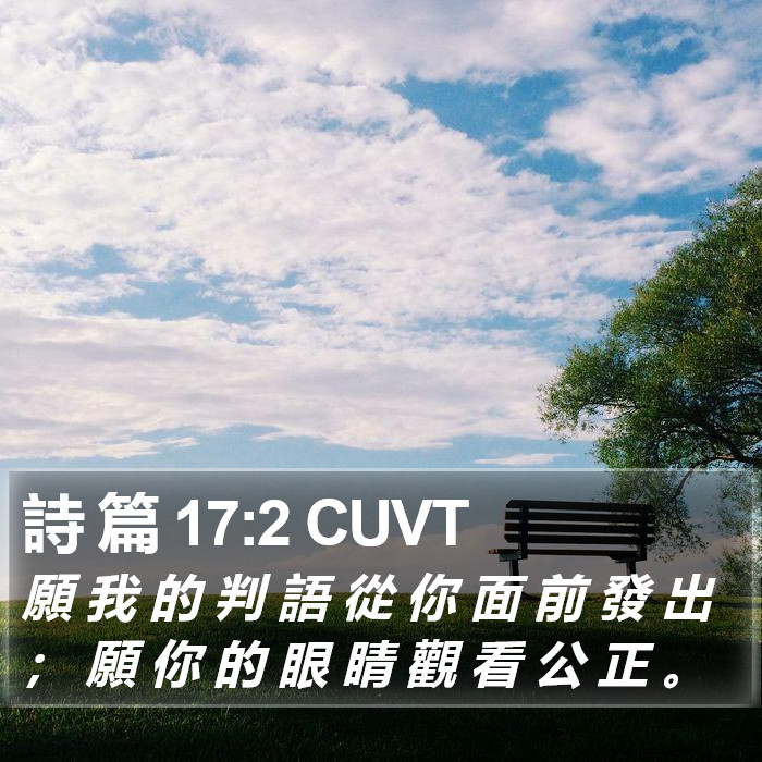 詩 篇 17:2 CUVT Bible Study