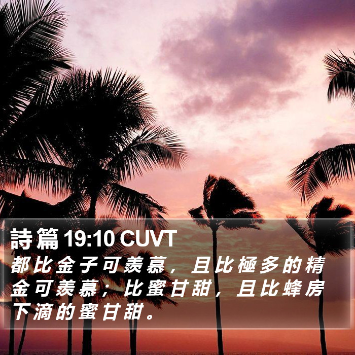 詩 篇 19:10 CUVT Bible Study