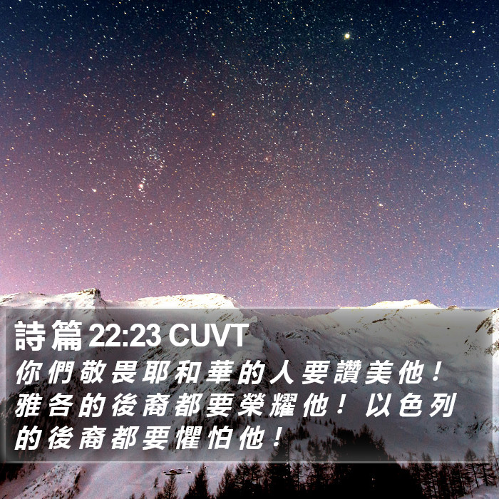 詩 篇 22:23 CUVT Bible Study