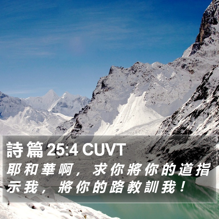 詩 篇 25:4 CUVT Bible Study