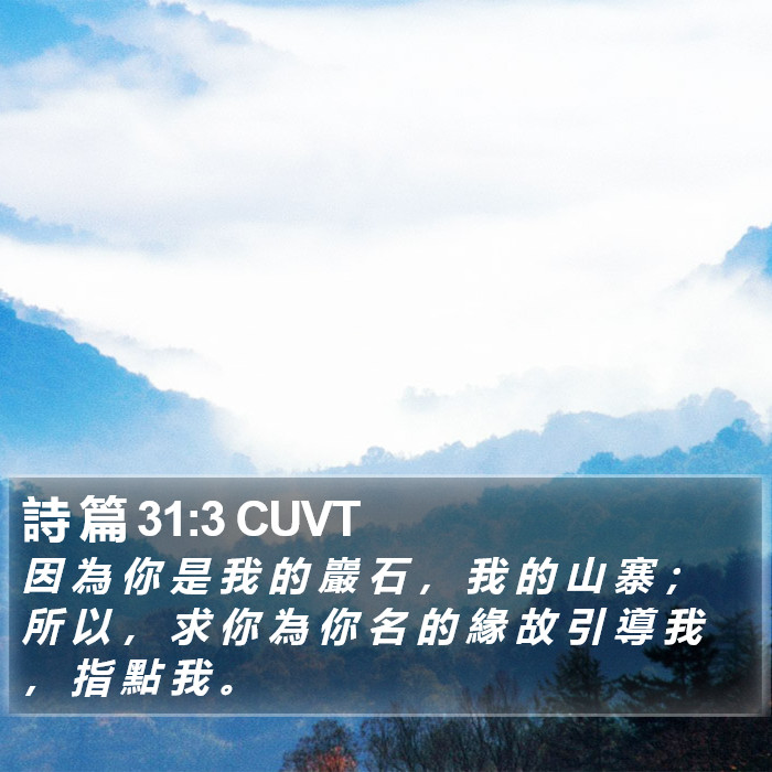 詩 篇 31:3 CUVT Bible Study