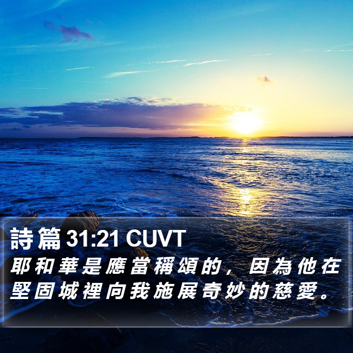 詩 篇 31:21 CUVT Bible Study