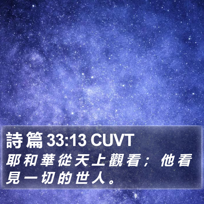 詩 篇 33:13 CUVT Bible Study