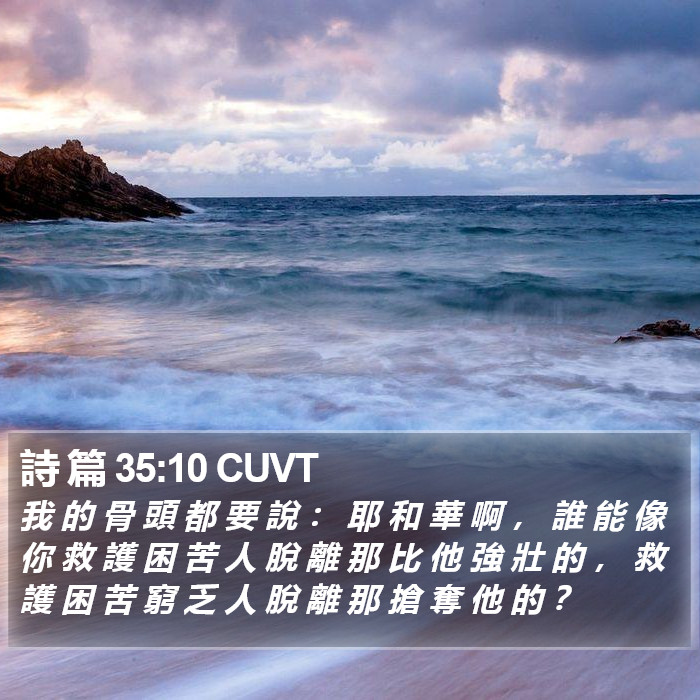 詩 篇 35:10 CUVT Bible Study
