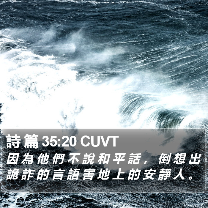 詩 篇 35:20 CUVT Bible Study