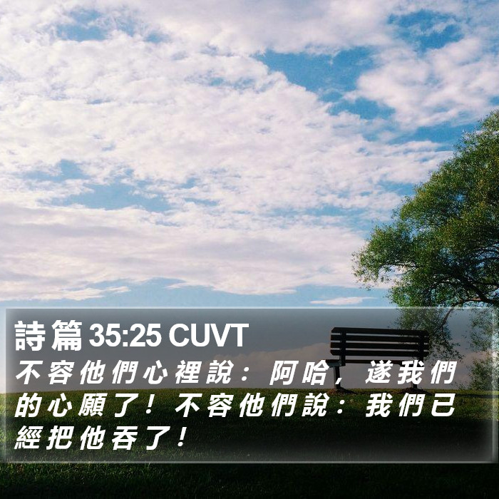 詩 篇 35:25 CUVT Bible Study